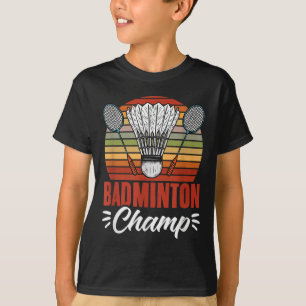 T-shirt Raquette de champ de badminton volant vintage Badm