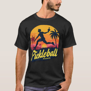 T-shirt Raquette de joueur de Pickleball Forever Sunset Sp