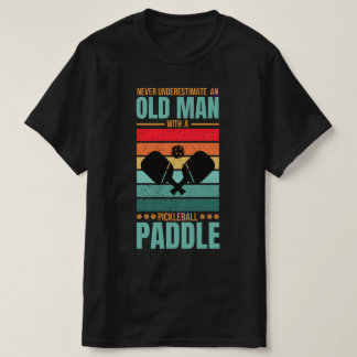 T-shirt Raquette de Pickleball pour Vieux Garçon Design Ré