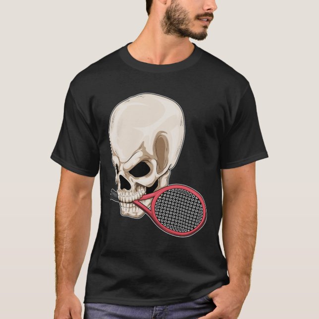 T-shirt Raquette de tennis de crâne (Devant)