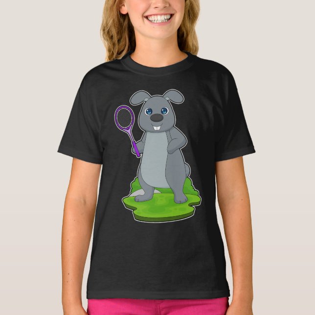 T-shirt Raquette de tennis de lapin (Devant)