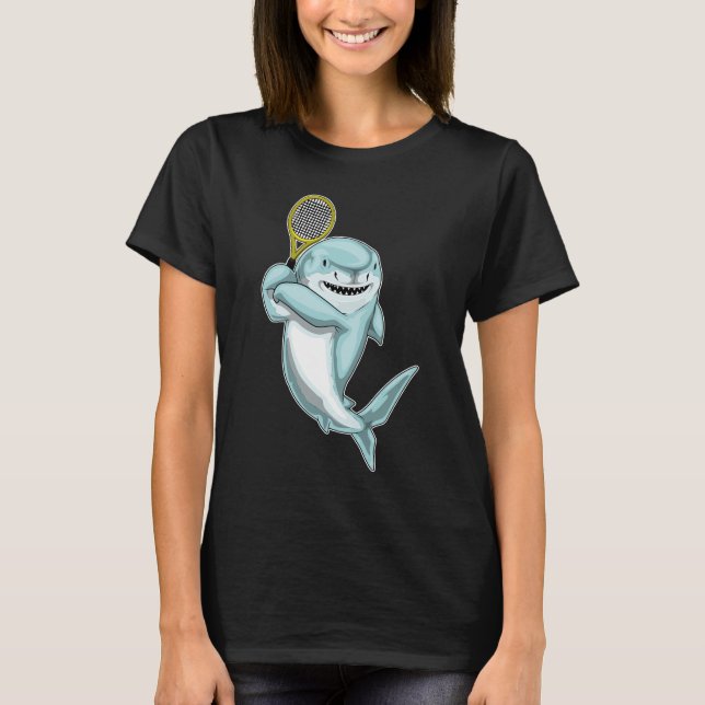 T-shirt Raquette de tennis de requin (Devant)