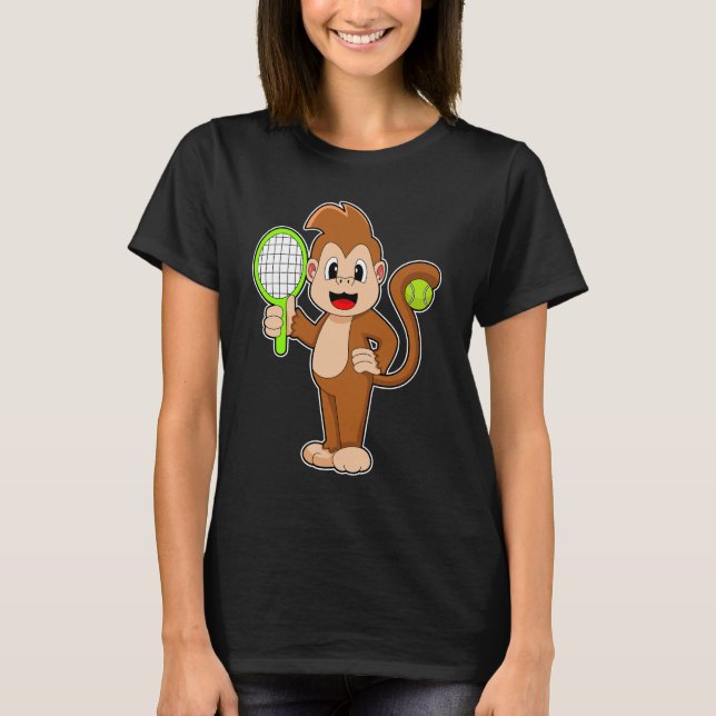 T-shirt Raquette de tennis de singe (Devant)