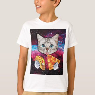 T-shirt rare de taco de pizza de chat de regard