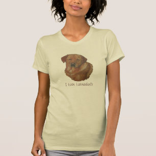 T-shirt rare rouge labrador portrait de chien jaune