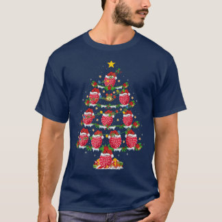 T-shirt Raspberry Fruit Lover Xmas Lumières Raspberry Noël