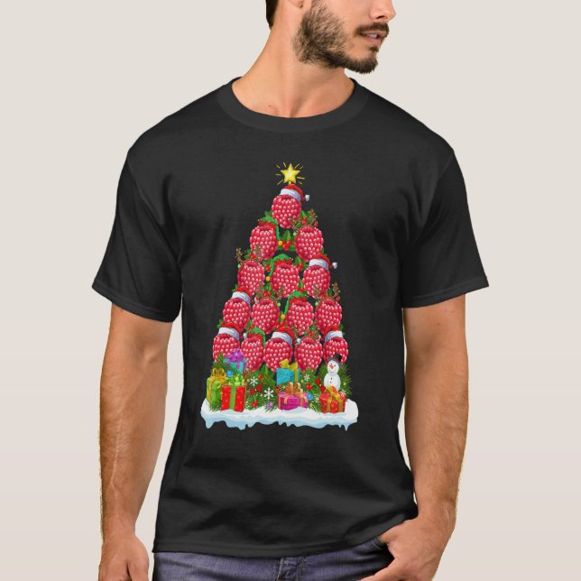 T-shirt Raspberry Fruit  Xmas Holiday Raspberry Christmas  (Devant)