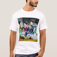 Rassemblement vintage de geisha coloré par main