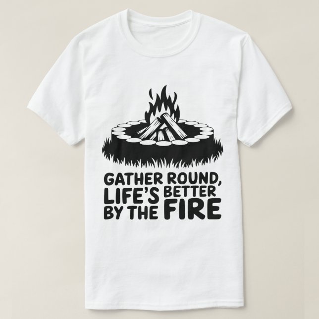T-shirt Rassembler Round Campfire Wilderness Camping Artwo (Design devant)