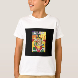 T-shirt Rasta Couleurs Rouge or Vert Hillary Art Imprimer