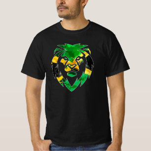 T-shirt Rasta Lion, Rastafarian, drapeau jamaïcain, Jamaïq