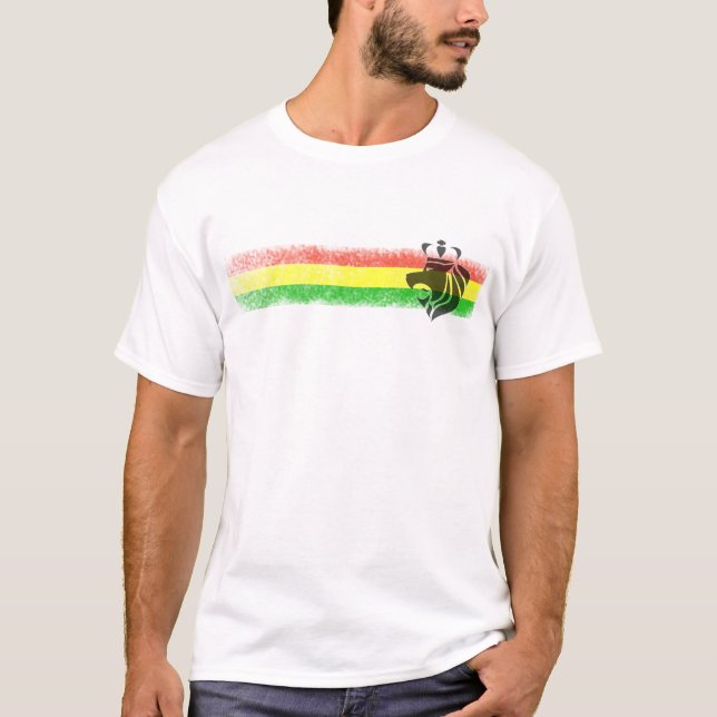 T-shirt Rasta Reggae Lion Couronné (Devant)