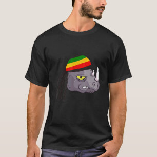 T-shirt Rasta Reggae Rhino Rastafarian Roots One Love Jama