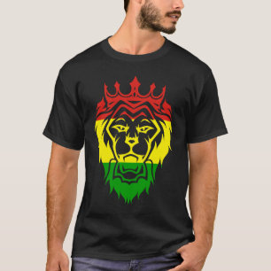 T-shirt Rastafari Tête Lion Jamaïque Souvenir Rasta Roots 
