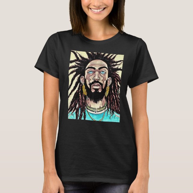 T-shirt Rastaman Reggae Dub Jah Rasta design Premium_7 (Devant)