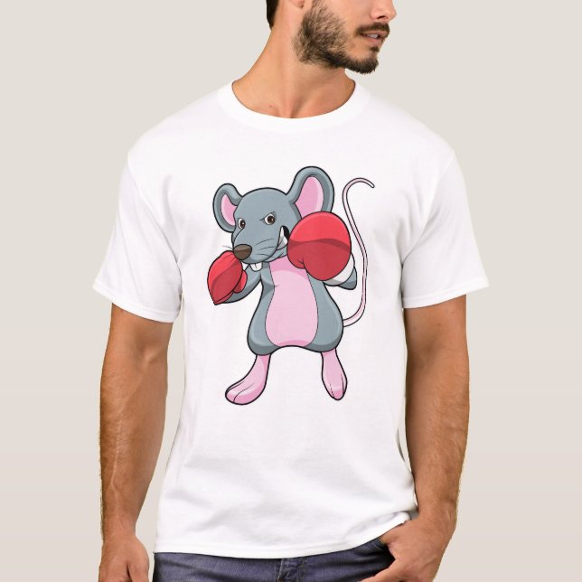 T-shirt Rat à la boxe avec gants de boxe (Devant)