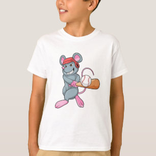 T-shirt Rat au baseball avec une batte de baseball et un c
