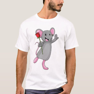 T-shirt Rat avec fleur Rose