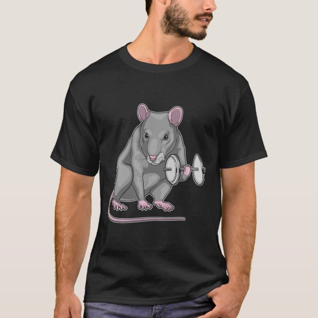 T-shirt Rat Bodybuilding Dumbbell (Devant)