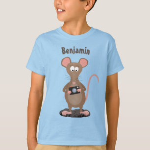 T-shirt Rat drôle avec dessin animé de la caméra