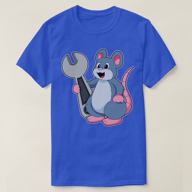 T-shirt Rat en tant que mécanicien avec clé anglaise (Design devant)