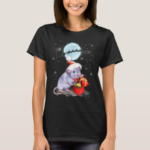 T-shirt Rat Santa Hat Snowman Père Noël sous la lumière de