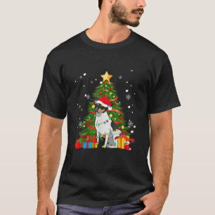 T-shirt Rat Terrier Père Noël sapin de Noël Light Pyjama C