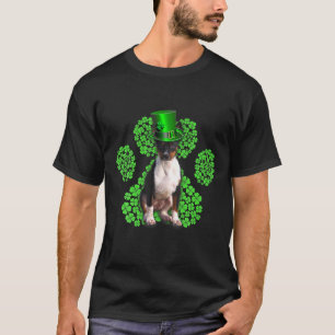 T-shirt Rat Terrier Shamrock Paw Clovers St Patrick's Day