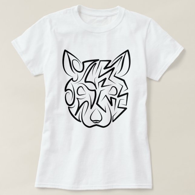 T-shirt Rat tribal noir et blanc (Design devant)