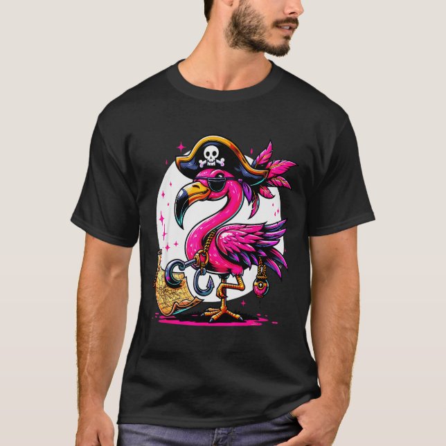 T-shirt Rate Nk Flamingo Halloween Party - Jolly Roger  (Devant)