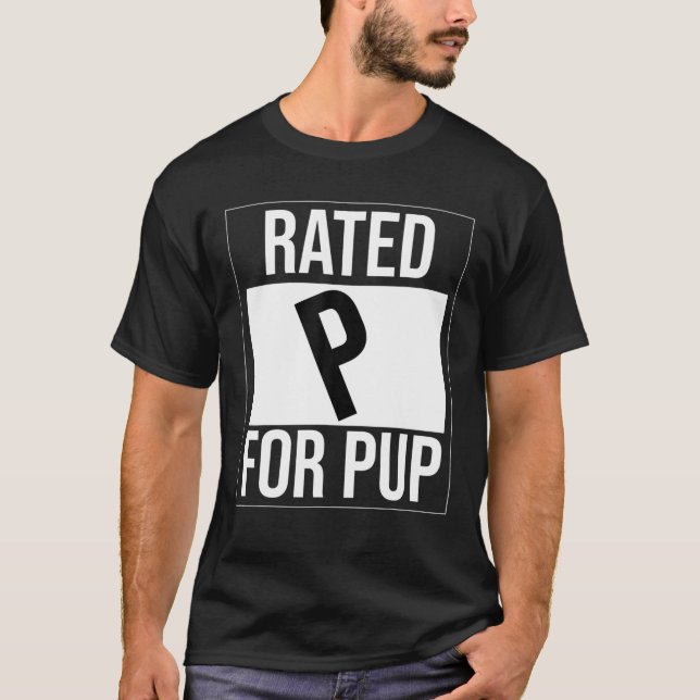 T-shirt Rated P For Pup Gay Funny (Devant)