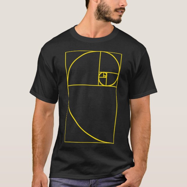 T-shirt Ratio Rectangle doré - Séquence Fibonacci - Géom (Devant)