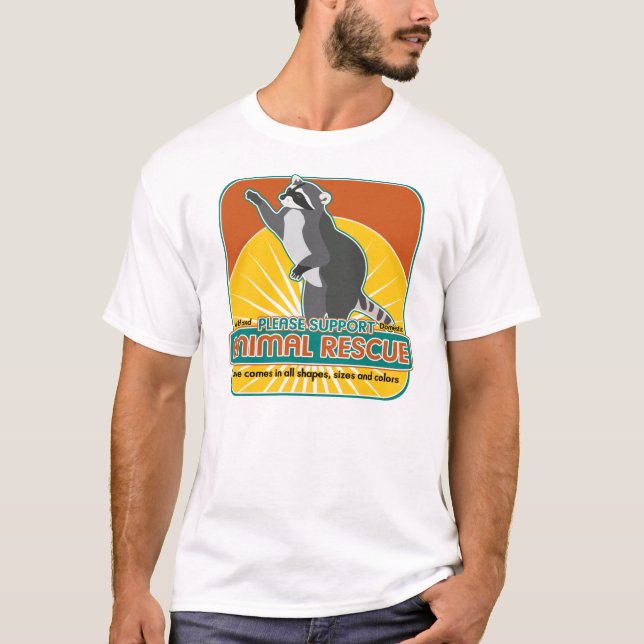 T-shirt Raton laveur animal de délivrance (Devant)