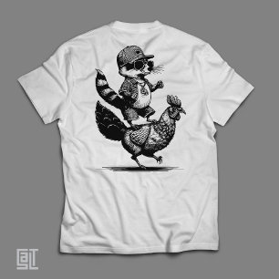 T-shirt Raton laveur cool chevauchant un poulet  Animal ur