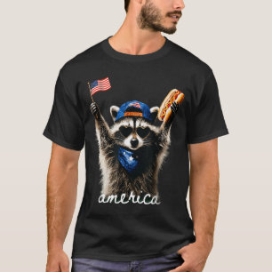 T-shirt Raton laveur d'Amérique 4 juillet Raton laveur sau