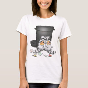 T-shirt Raton laveur drôle mangeant des déchets de pizza P