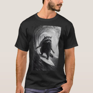 T-shirt Raton laveur drôle selfie de surf sur planche de s