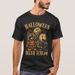 T-shirt Raton laveur et opossum hurleurs de roller pour Ha