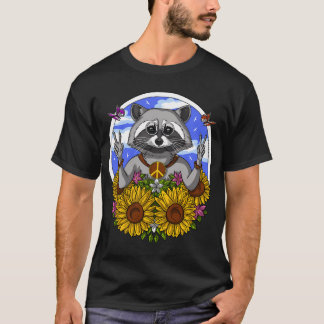 T-shirt Raton laveur hippie