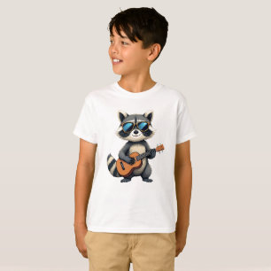 T-shirt Raton laveur jouant de la guitare ukulele drôle et