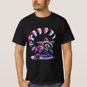 T-shirt Raton laveur patin à roulettes Neon Tail Arc