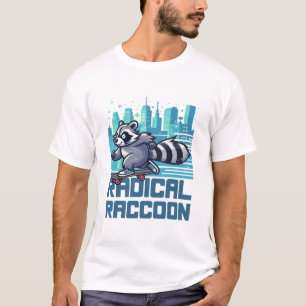 T-shirt Raton laveur radical skateboardeur urbain