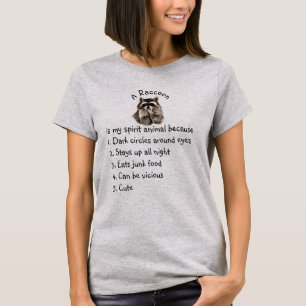 T-shirt Raton laveur si ma liste de drôles d'animaux spiri