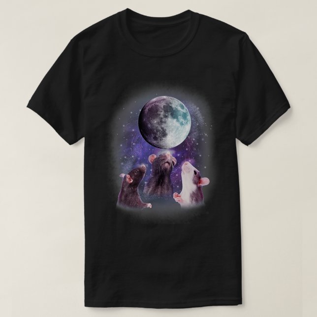 T-shirt Rats hurlant à la lune Chemise Drôle Rat (Design devant)