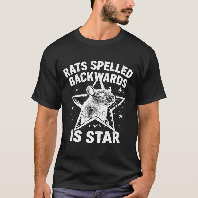 T-shirt Rats Spelled Backwards Is Star  (Devant)