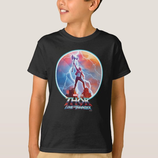 T-shirt Ravager Thor On Mountain Top With Stormbreaker (Devant)