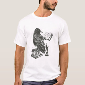 T-shirt Raven bird reading