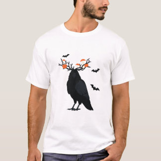 T-shirt Raven Halloween Citrouille Bois de Cerf