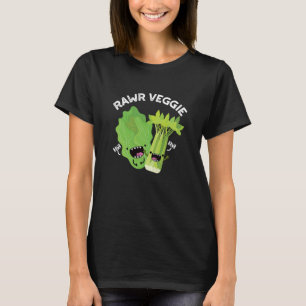 T-shirt Rawer Veggie Funny Food Pun Dark BG