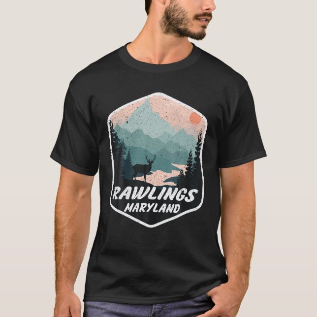 T-shirt Rawlings Maryland MD Mountains Randonnée Randonnée (Devant)